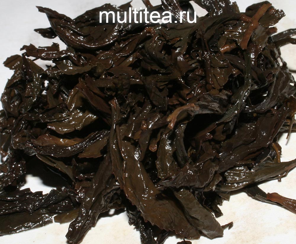 листья после заваривания ShuiXian DaHongPao