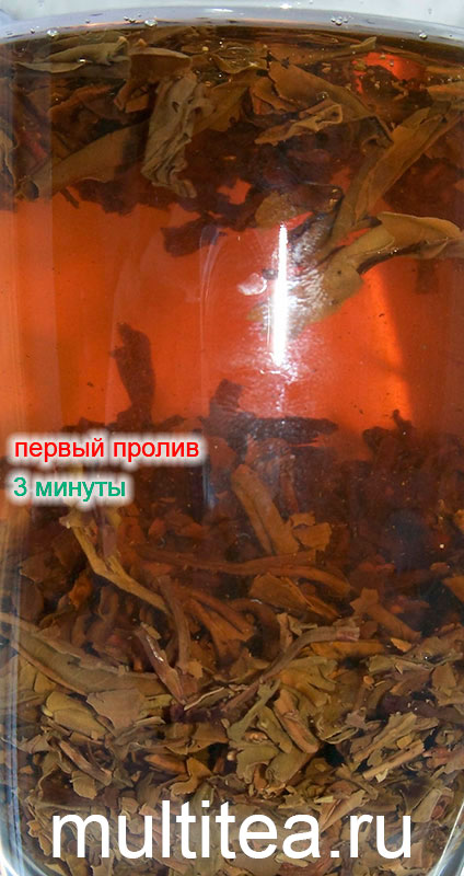 Первый пролив: 3 минуты: шен пуэр из листьев старых деревьев Anning Haiwan