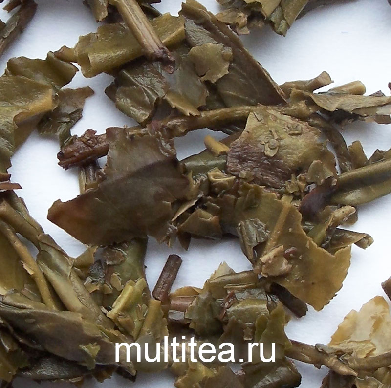 листья после заваривания шен пуэра Xia Guan 2013 green box