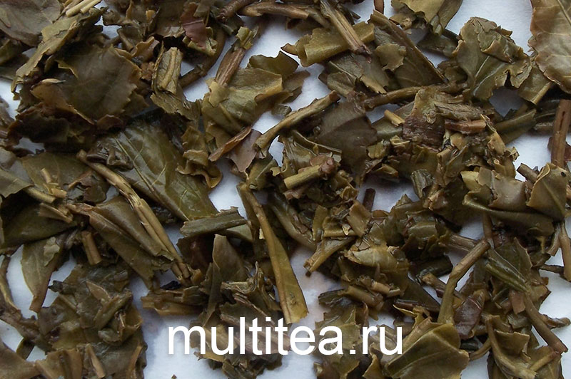 шен пуэр xiaguan 2013 зеленая коробка после заваривания