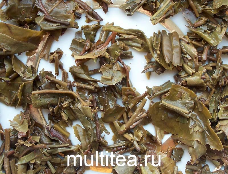 листья после заваривания шен пуэра 0432 Li Ming Octagonal