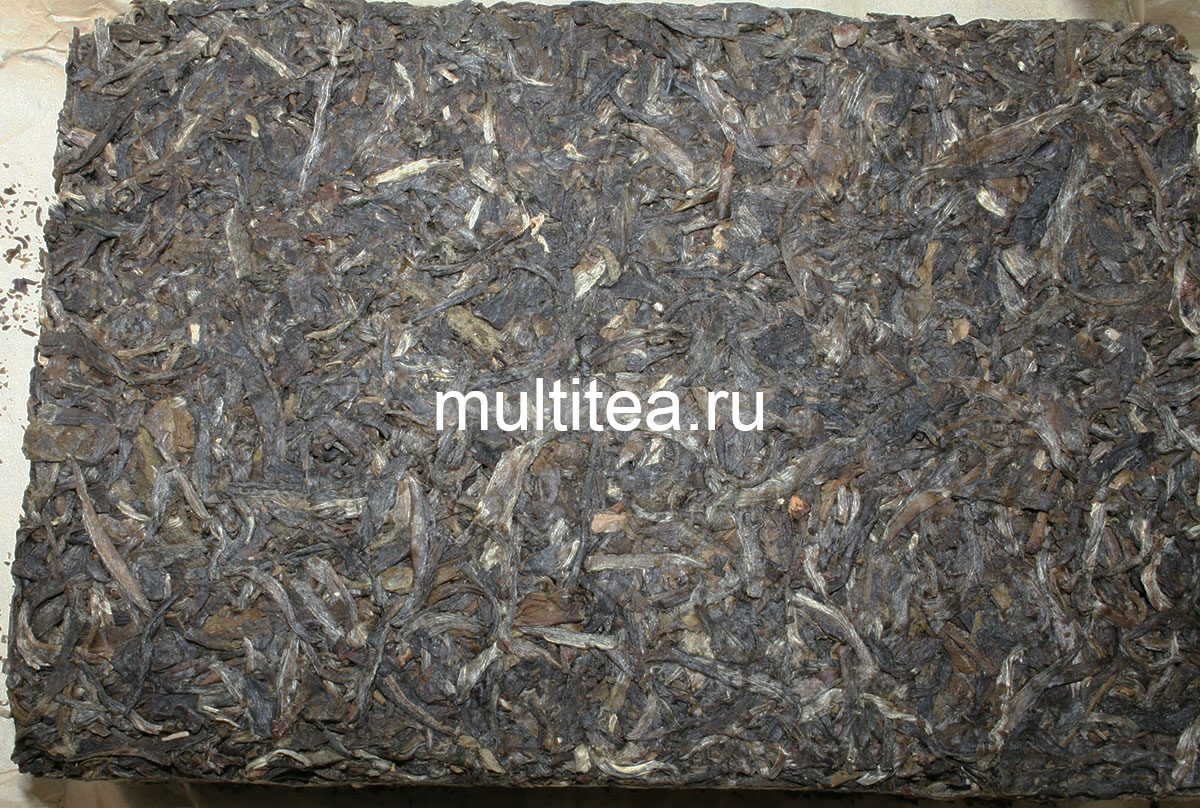 чайные листья в кирпиче шен пуэра Haiwan 2012