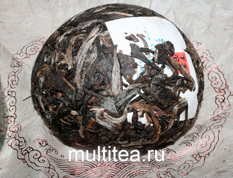 бумага с печатью фабрики под листьями шен пуэра Xiaguan Origin of Tuo 2014